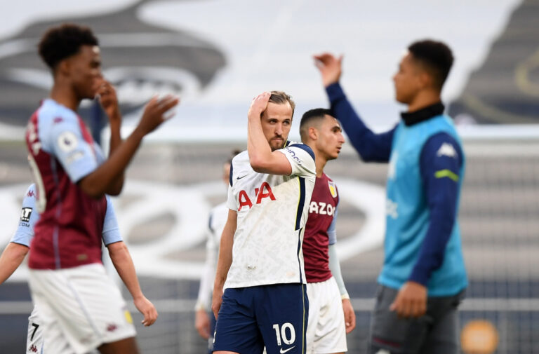 European hopes fading after Tottenham slump to defeat by Aston Villa