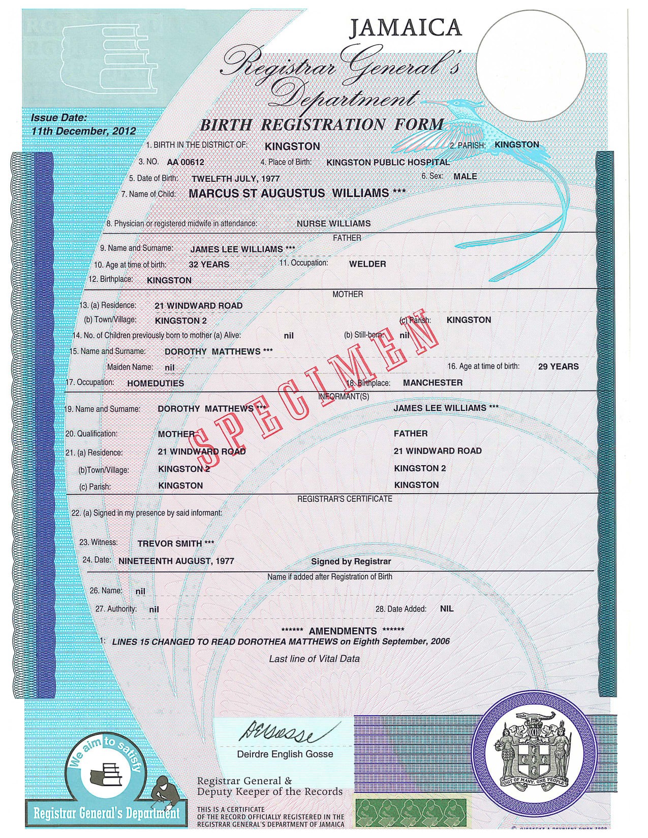 RGD to print birth certificates in braille Our Today