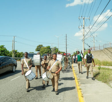 Students march today in Peace Walk initiative on the eve of the ISSA Boys’ and Girls’ Champs