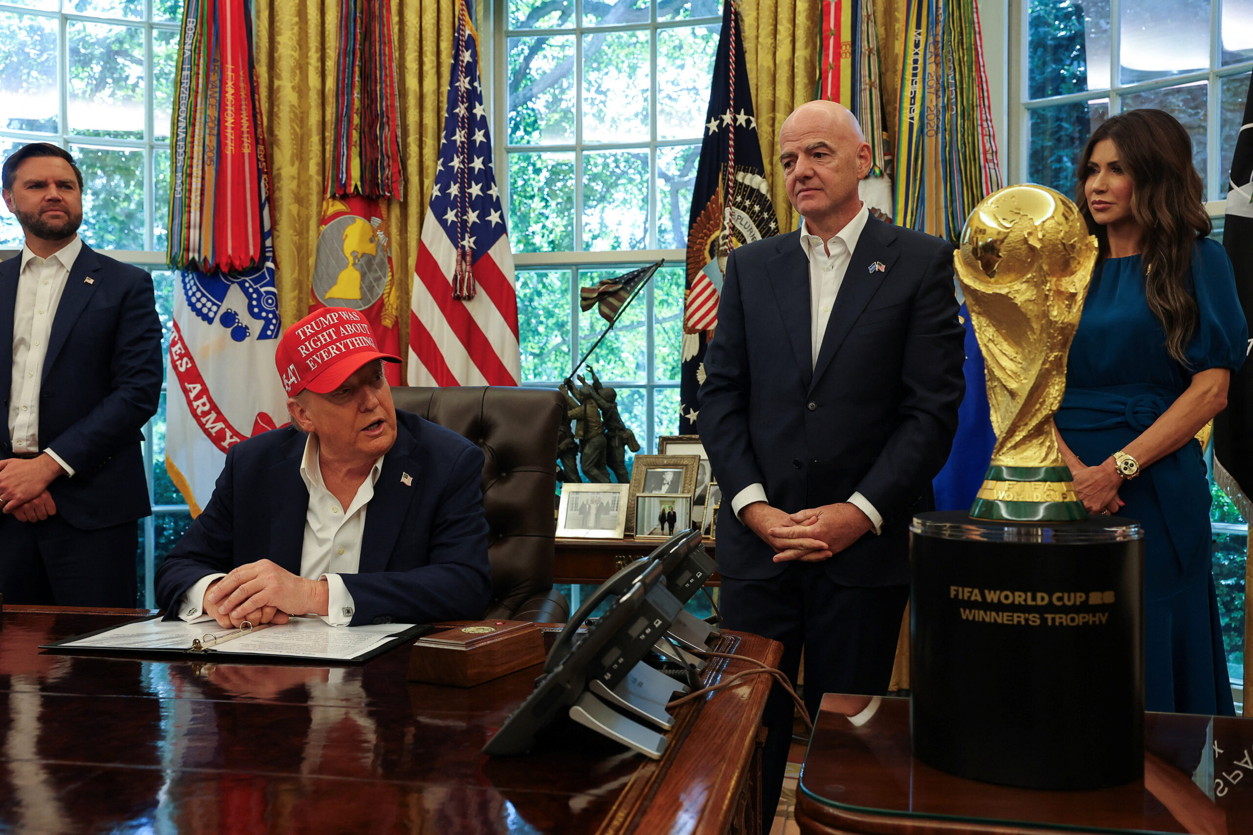 U.S. President Trump makes an announcement on 2026 FIFA World Cup, at the White House